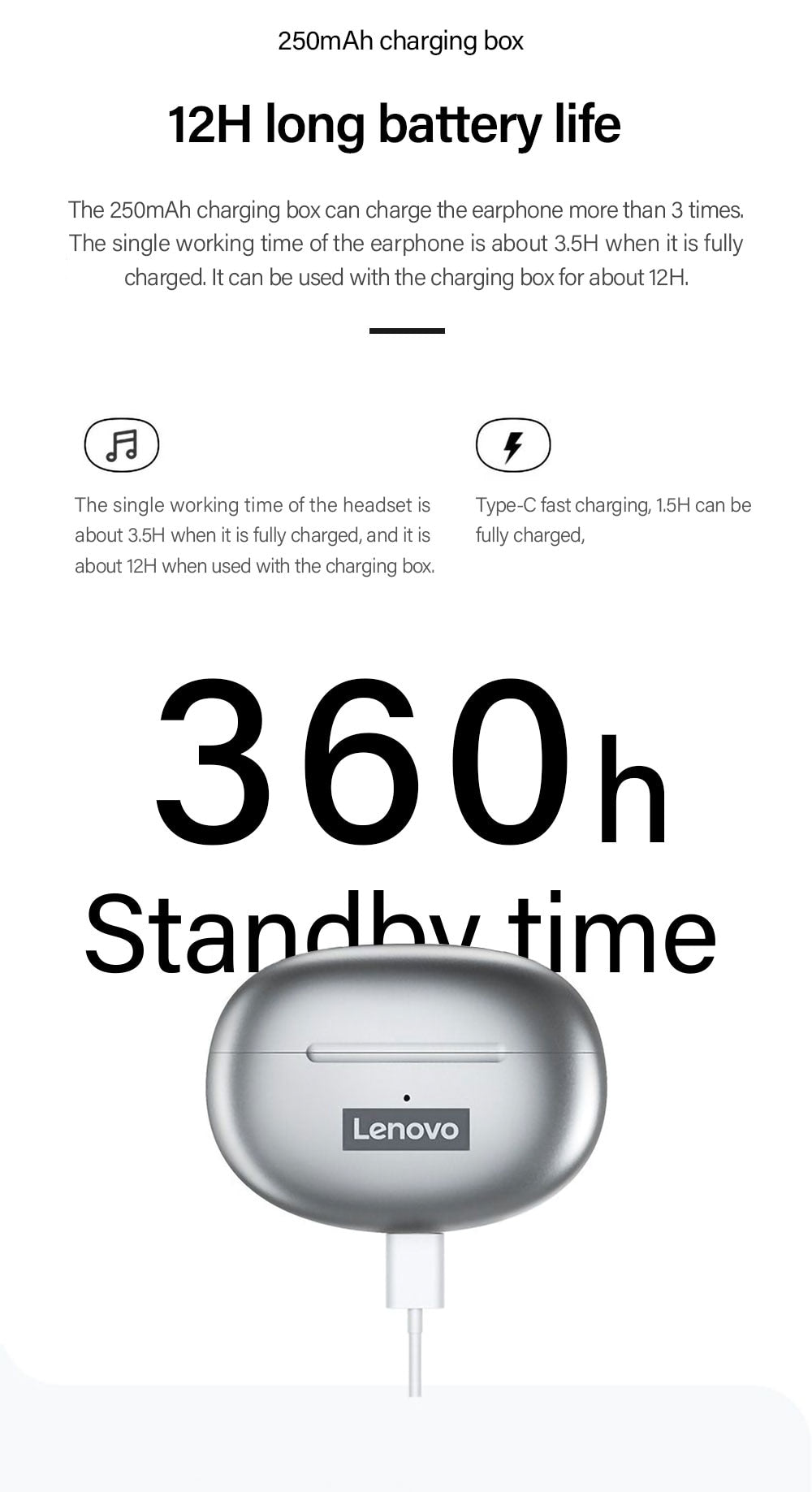 Lenovo LP5 TWS Bluetooth Earphone 9D Stereo HiFi Sports Wireless Earbuds for iPhone 13 Xiaomi / FREE Shipping
