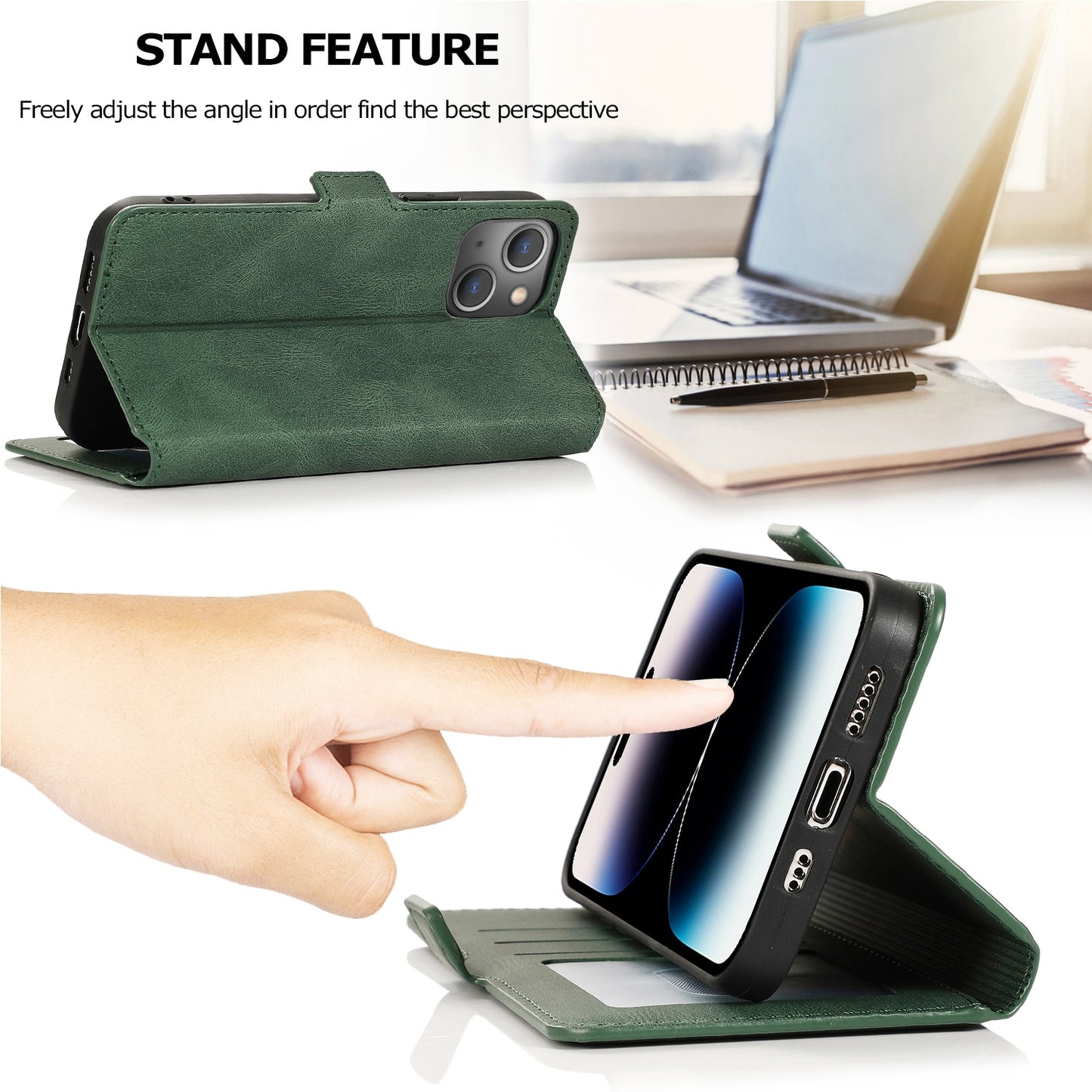 Leather Flip Wallet Case For iPhone 14 13 12 Mini 11 Pro XS MAX X XR 8 7 6s 6 Plus 5 5s SE 2020 2022 Card Stand Slot Phone Cover