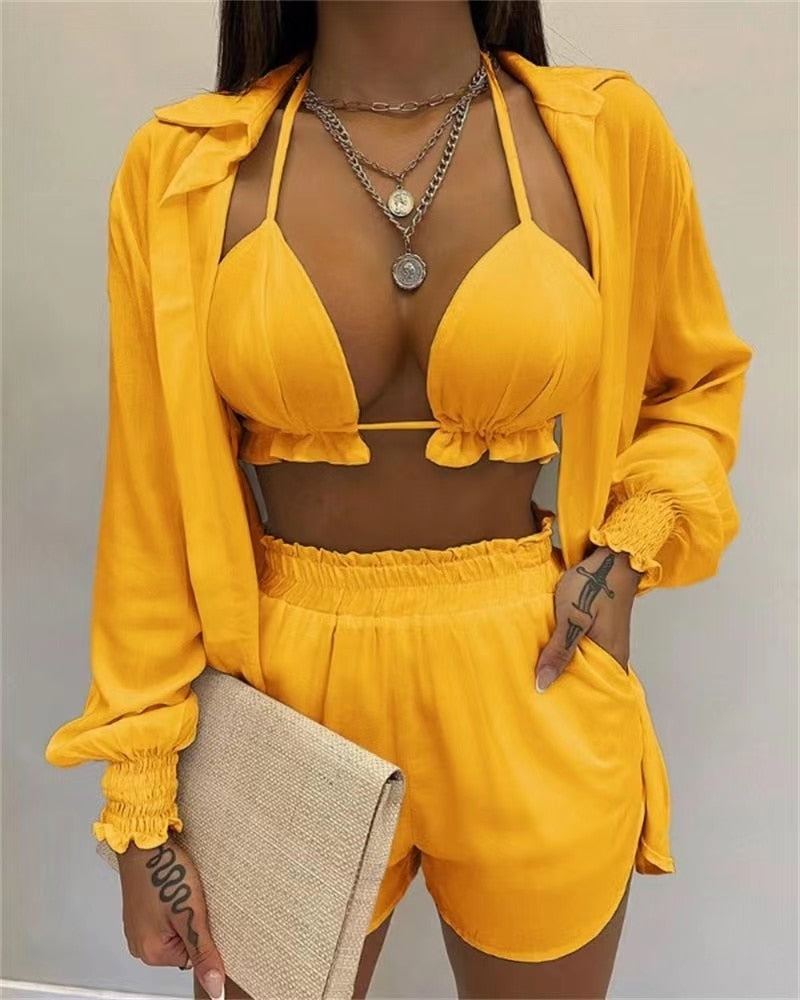 Ladies New Summer 3 Piece  Beach Outfit  /  Swimwear  / FREE shipping