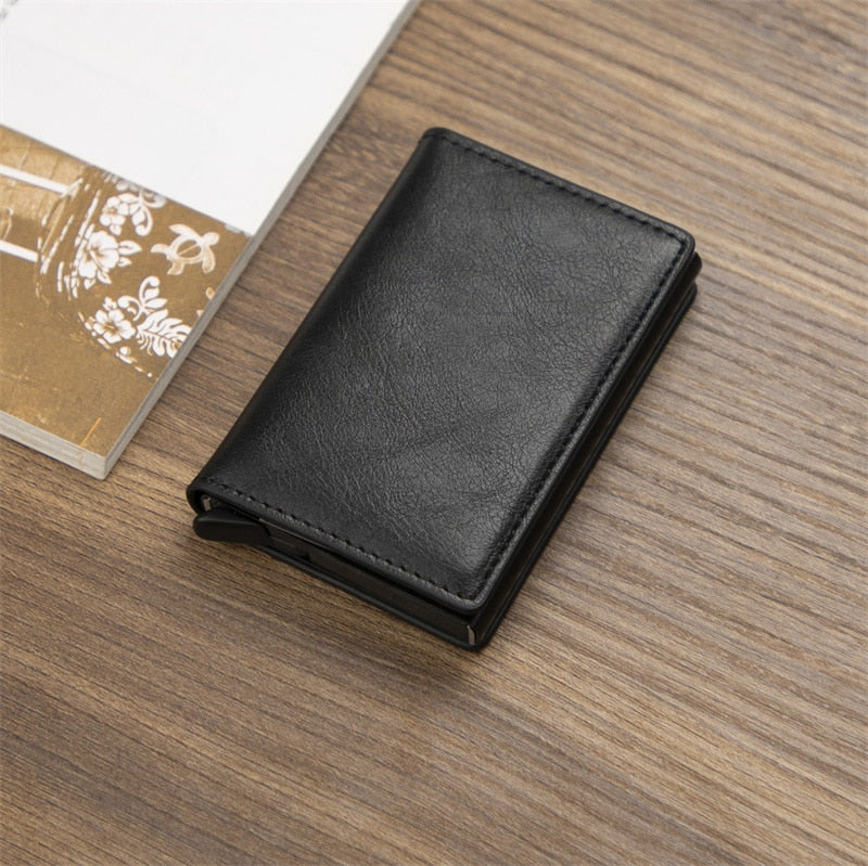 Men RFID Blocking Money, Bank Card Slim Leather Wallet-ID Holder-money clip/ Free Shipping