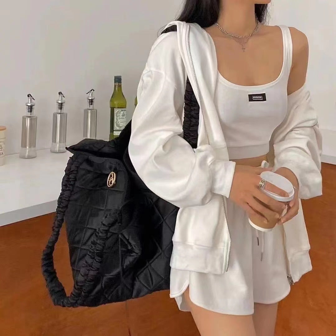 3 Piece Sets  Top /  Drawstring Shorts / Zipper hoodie  Sportswear / FREE shipping