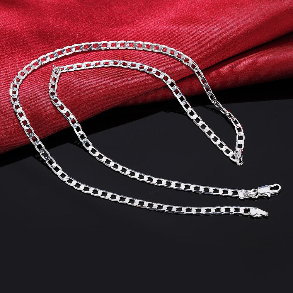 MORAED 925 Sterling Silver Italian Cuban Curb Chain Necklaces 6-8mm Men-Women/Free Shipping