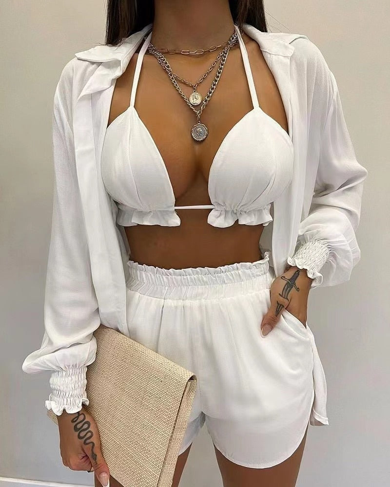 Ladies New Summer 3 Piece  Beach Outfit  /  Swimwear  / FREE shipping