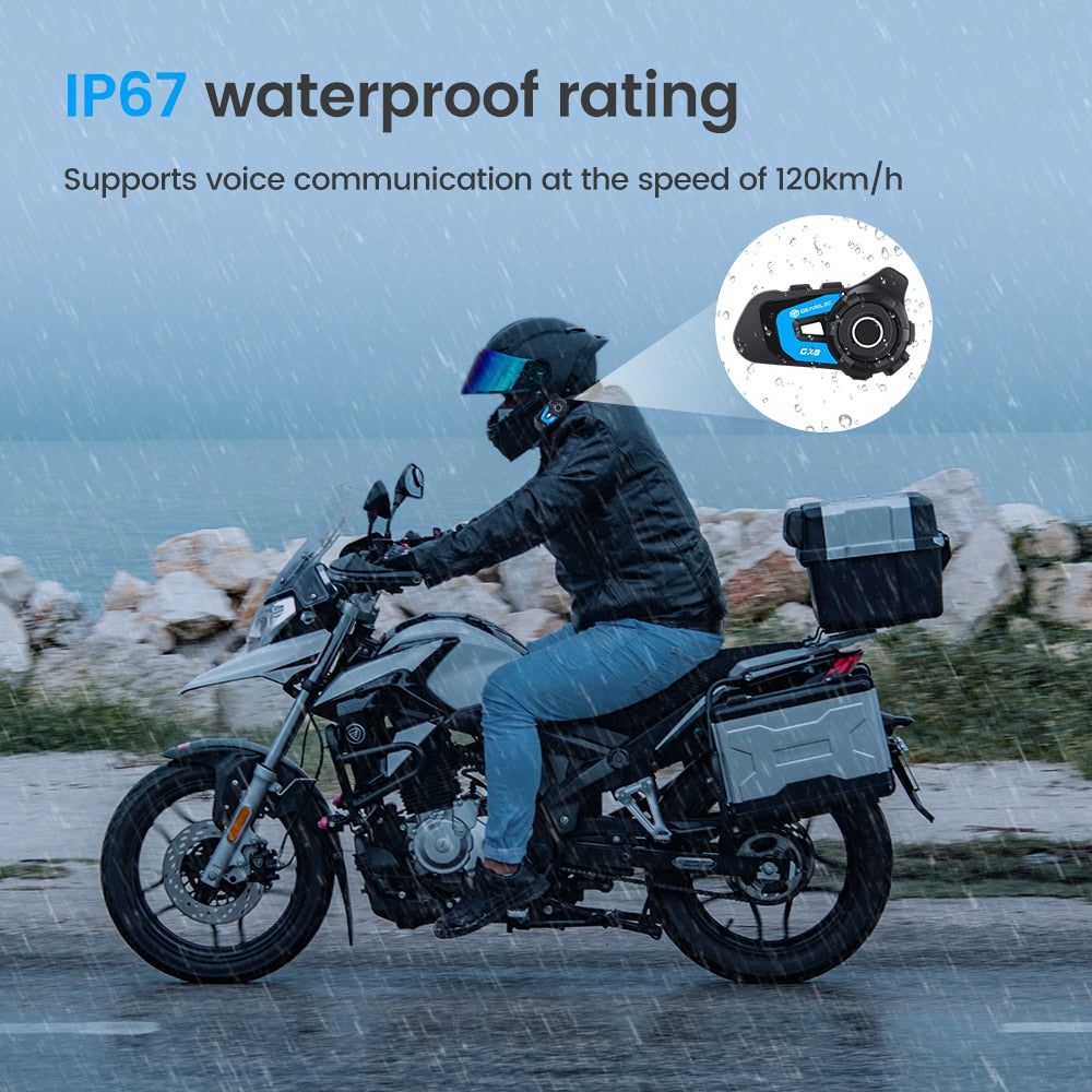 GEARELEC GX8 Bluetooth Motorcycle Intercom Helmet Headset 8 Rider Speaker Headphone/Music Sharing Interphone / FREE Shipping