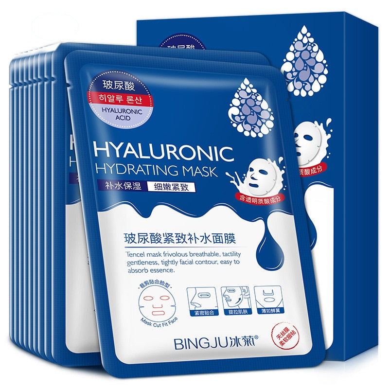 Hyaluronic Acid Moisturizing Facial Mask Hydration Skin Care Anti-Aging / Buy 3 get 1 FREE / Enter Code R4KSG1215B5M / FREE Shipping