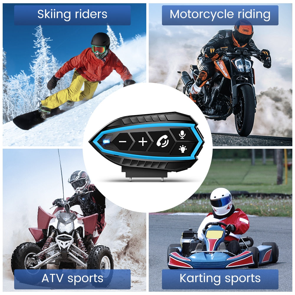 Gearelec Motorcycle Helmet Headset Bluetooth 5.0 EDR 3PCS Replace Frame Wireless  IP67 Waterproof / Buy 3 get 1 FREE / Enter Code P4TKB85AB2ET/ FREE Shipping