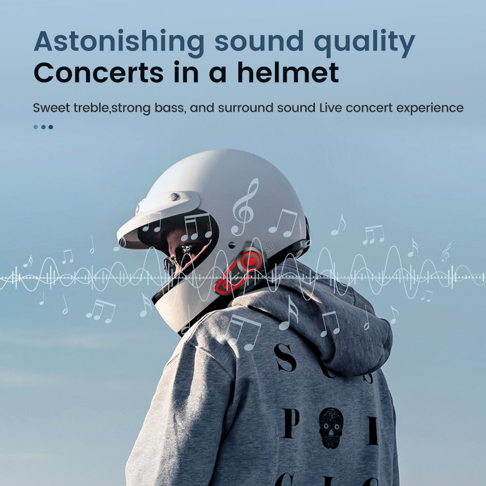 GEARELEC DK02 Motorcycle Helmet Headset Stereo Bluetooth Hands Free Call - IPX7 / Free Shipping