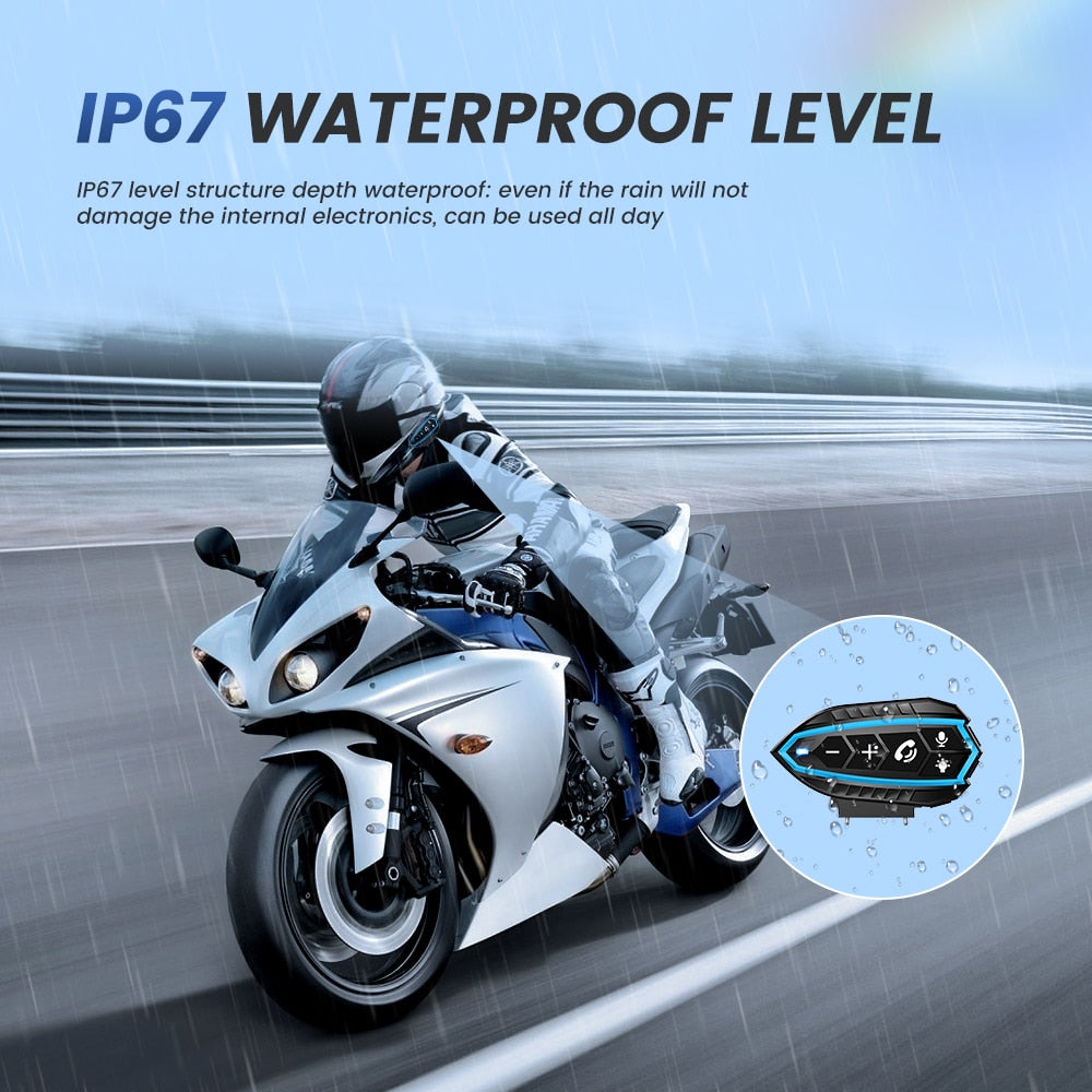 Gearelec Motorcycle Helmet Headset Bluetooth 5.0 EDR 3PCS Replace Frame Wireless  IP67 Waterproof / Buy 3 get 1 FREE / Enter Code P4TKB85AB2ET/ FREE Shipping