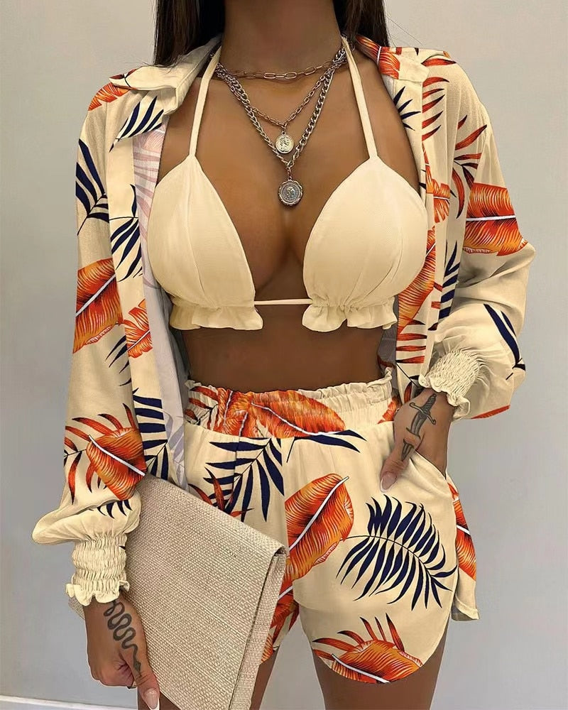 Ladies New Summer 3 Piece  Beach Outfit  /  Swimwear  / FREE shipping