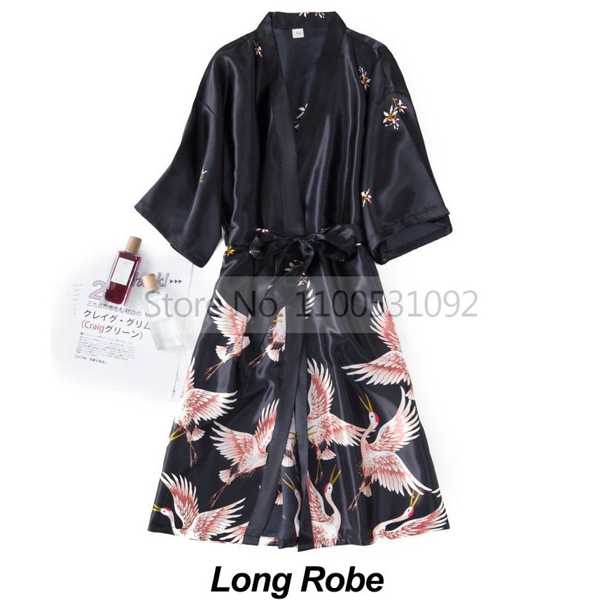 Ladies 2 piece Robe Set Bride Wedding Robe Gown Lace Sexy /  Kimono Bathrobe  / FREE Shipping