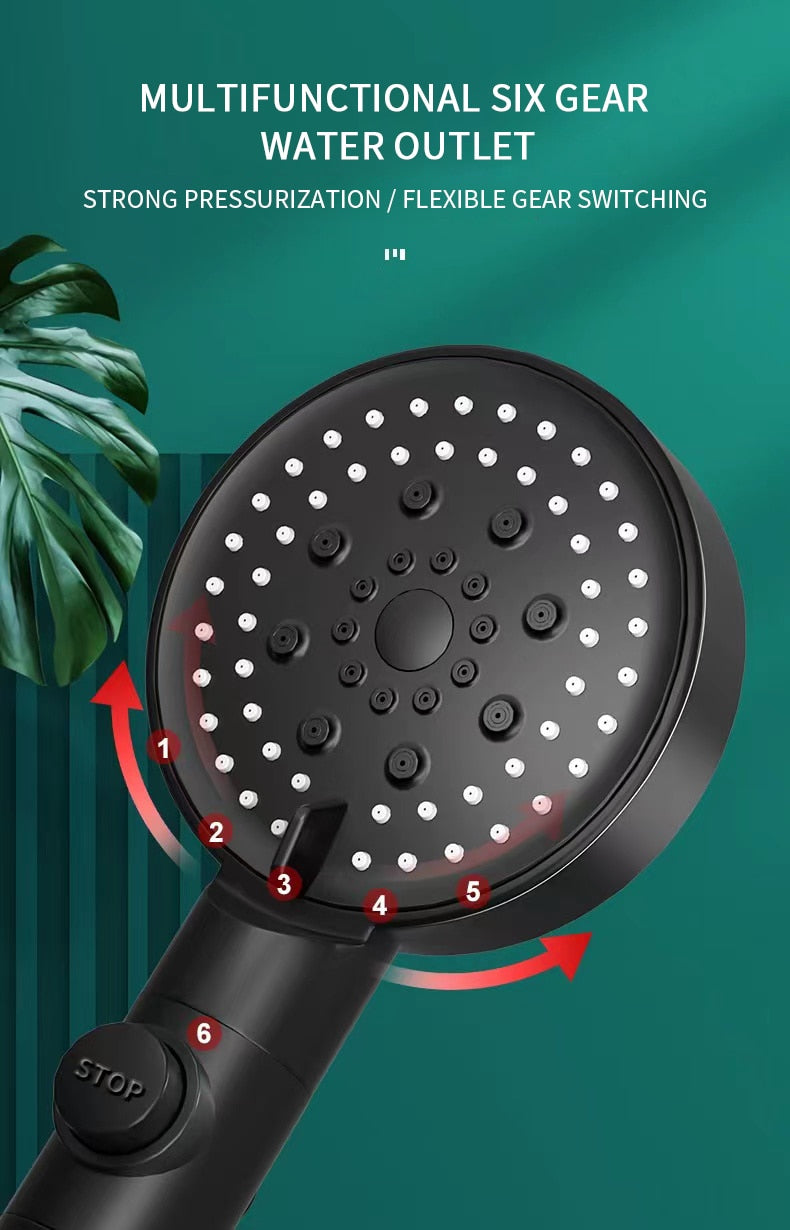 LeCono Shower Head Adjustable 6 spray MODES High Pressure for Salon or Bath / FREE Shipping