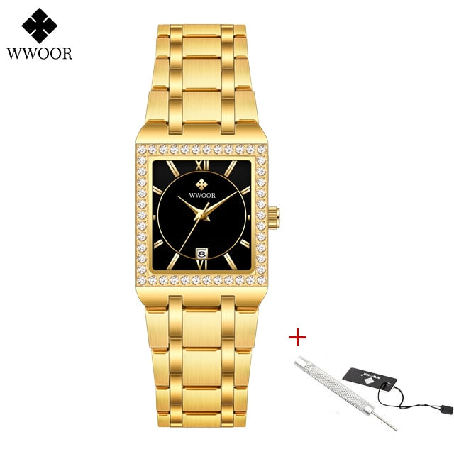 WwOOR beautiful Gold 8858 Watches for Women / enter discount code 8DHRGX9DAJT2  Buy 1 get 1 FREE / FREE Shipping