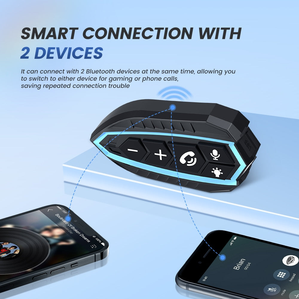 Gearelec Motorcycle Helmet Headset Bluetooth 5.0 EDR 3PCS Replace Frame Wireless  IP67 Waterproof / Buy 3 get 1 FREE / Enter Code P4TKB85AB2ET/ FREE Shipping