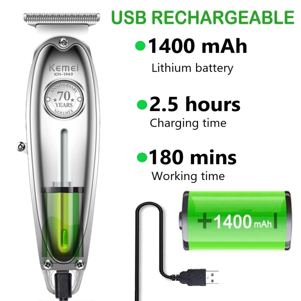 Kemei Professional  Mombo Kit  KM-1986, KM-1949, KM-1102  3-piece Combo set USB Charger / Trimmer, Cutter, electric shaver for men /  FREE Shipping