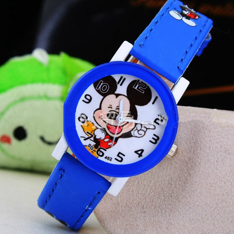 2021  Kids Mickey Mouse Watch leather strap / FREE Shipping