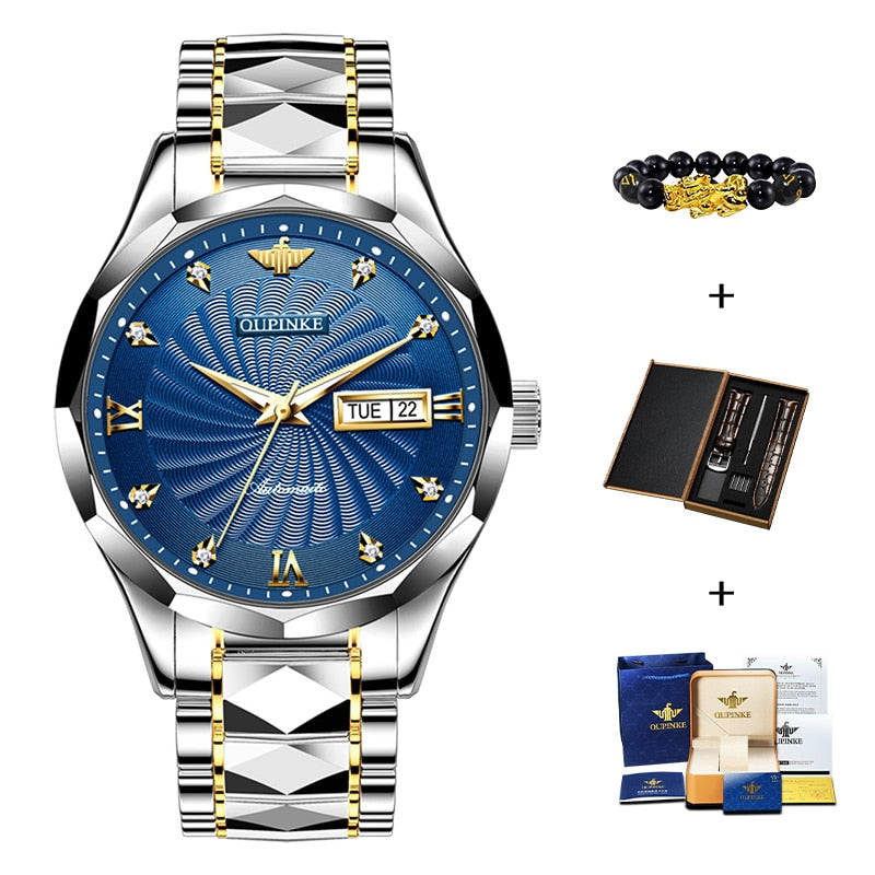 Swiss OUPINKE Top Brand Luxury business Men's Wrist watch / Waterproof