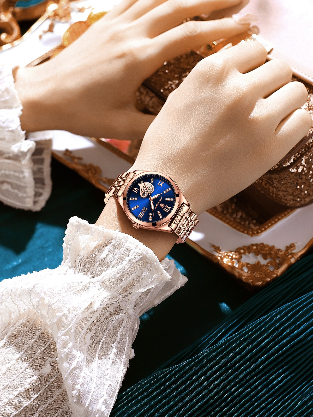 POEDAGAR 320 Elegant Ladies Watch with sparkling Diamonds-luminous/ FREE Shipping