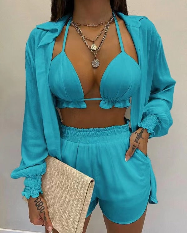 Ladies New Summer 3 Piece  Beach Outfit  /  Swimwear  / FREE shipping