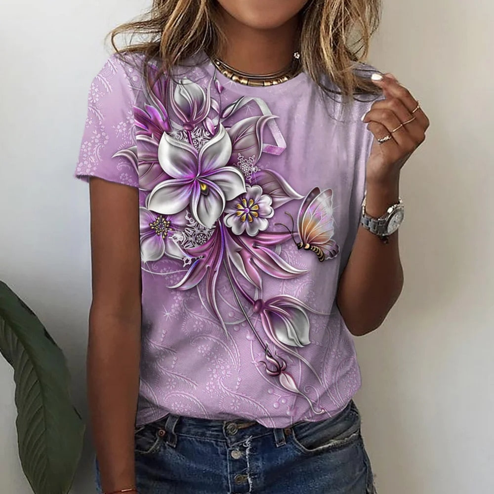 Ladies blouses beautiful floral with butterfly  designs comfortable top / enter Discount Code  V6TAH906VZ72    BUY 4 get 1 FREE  / FREE Shipping