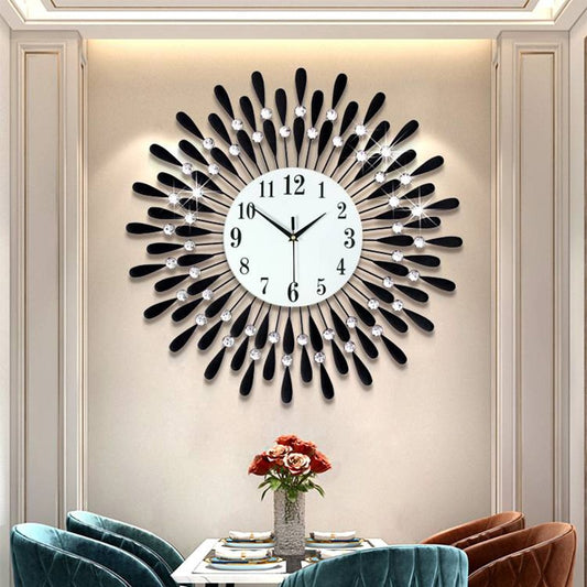 Crystal Sun Modern Style Wall Clock 38X38cm home or Office / FREE Shipping