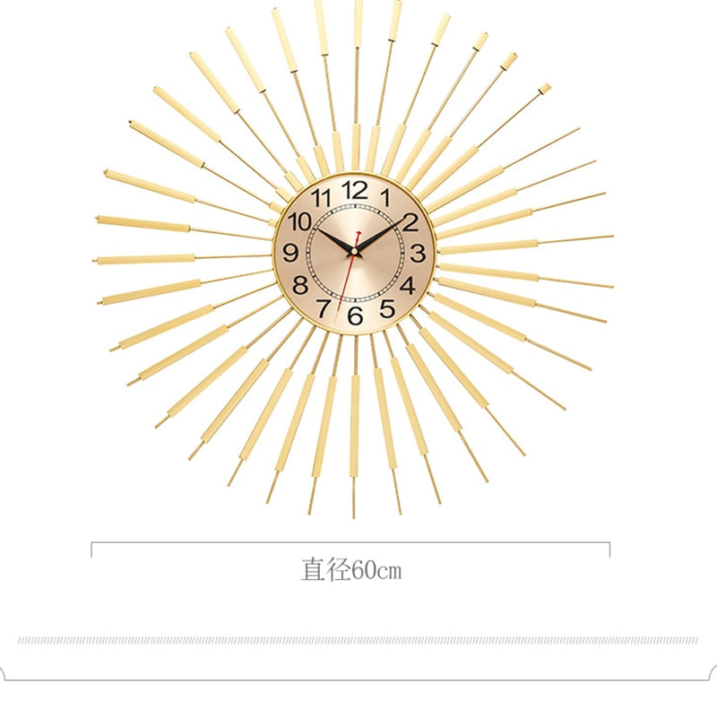 Living room light luxury iron wall clock /  European style design