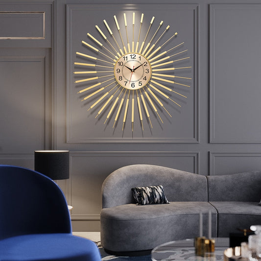 Living room light luxury iron wall clock /  European style design