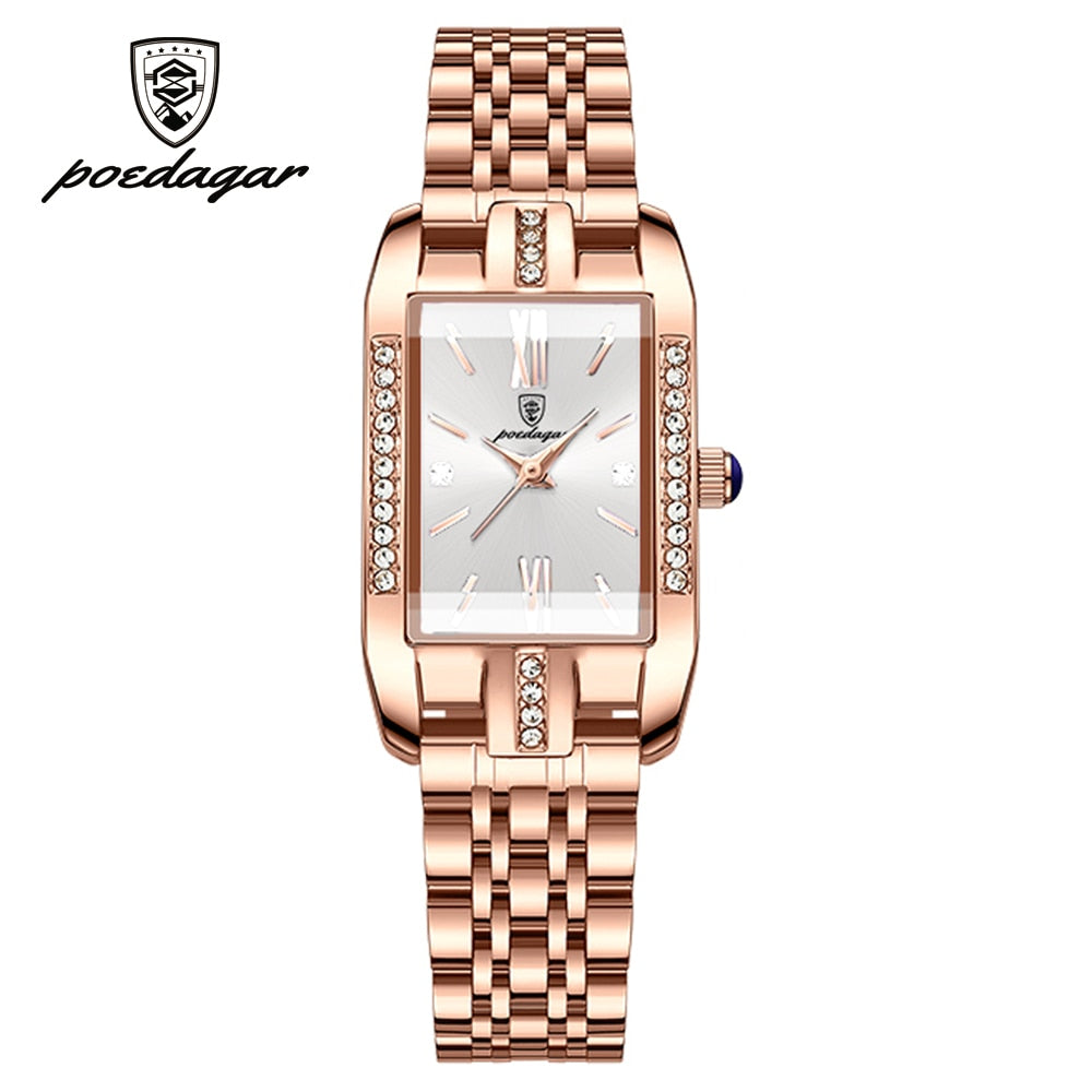 POEDAGAR Elegant Ladies Watch with 32 sparkling Diamonds-luminous/ FREE Shipping