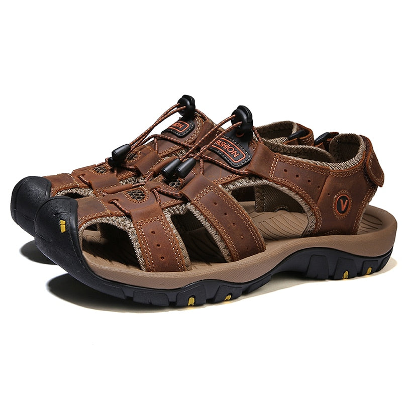 Men Genuine  Leather Sandals for beach or  outdoor / FREE Shipping