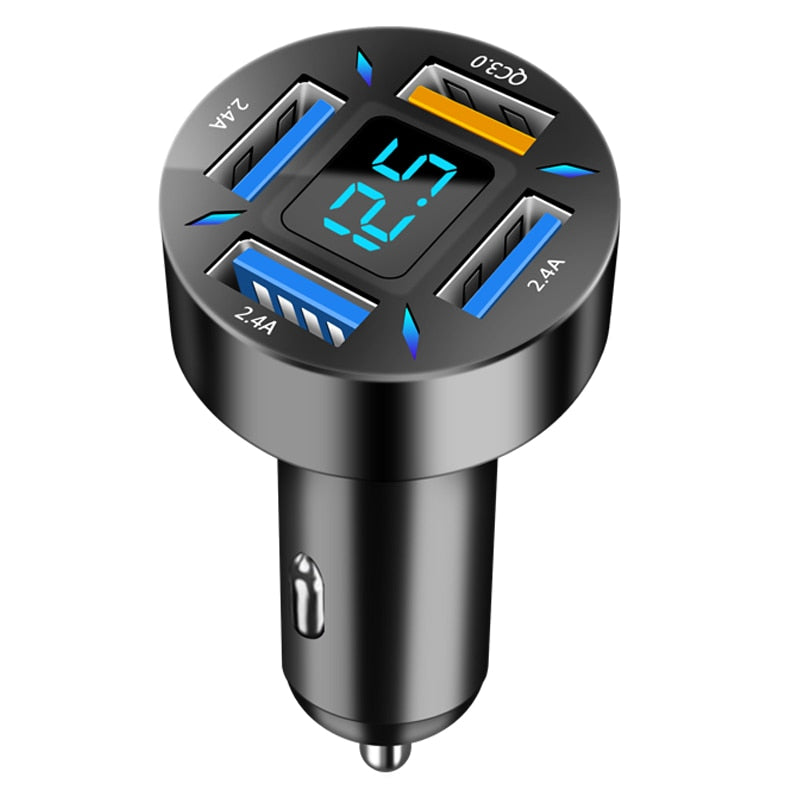 66W 4 Ports USB C Car Charger adapter Fast Charge 3.0 LED display/ Buy 15 GET 2  FREE / Enter Code YCNGM0EXYQPP /-Free Shipping