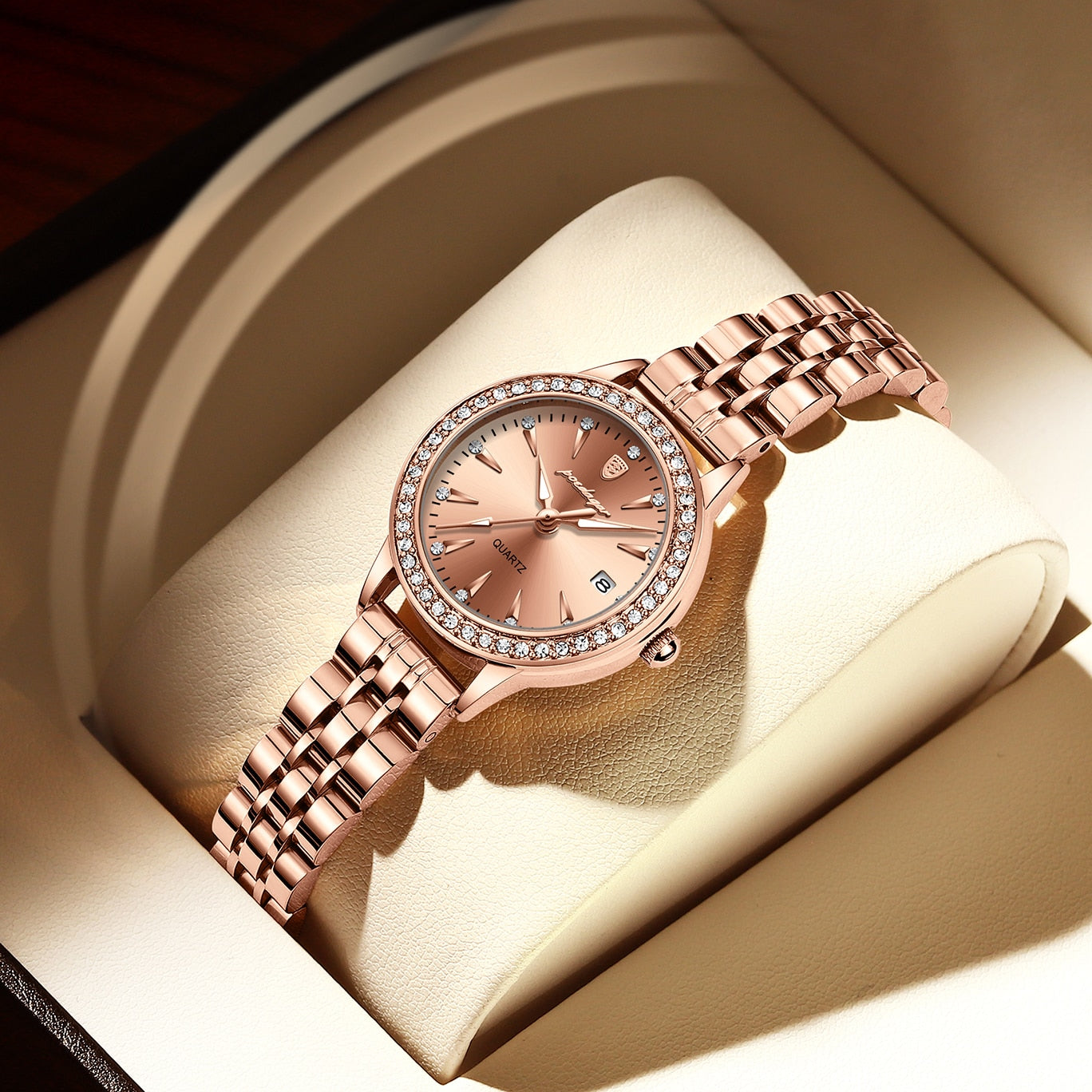 POEDAGAR Ladies Watch with sparkling Diamonds / Luminous / Date / Quartz  / FREE Shipping