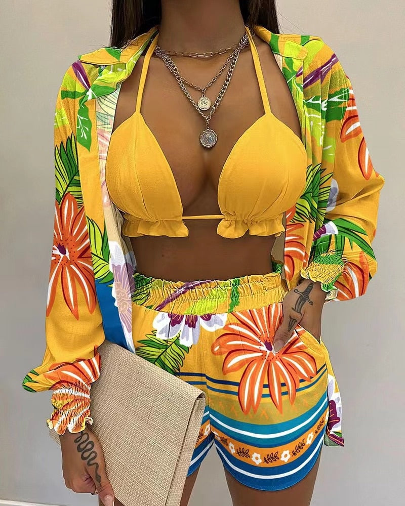 Ladies New Summer 3 Piece  Beach Outfit  /  Swimwear  / FREE shipping