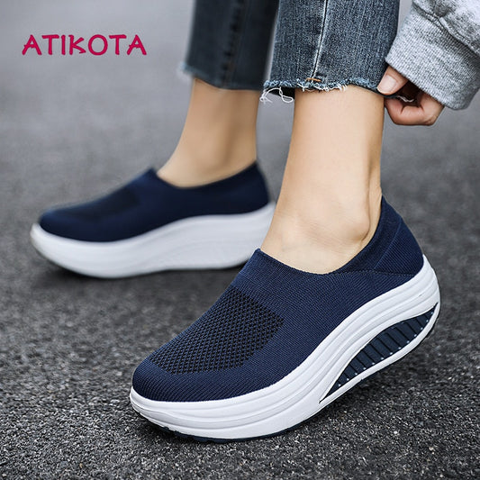 Atikota Orthopedic Platform Sneakers for Women Mesh Flat and comfortable / FREE Shipping