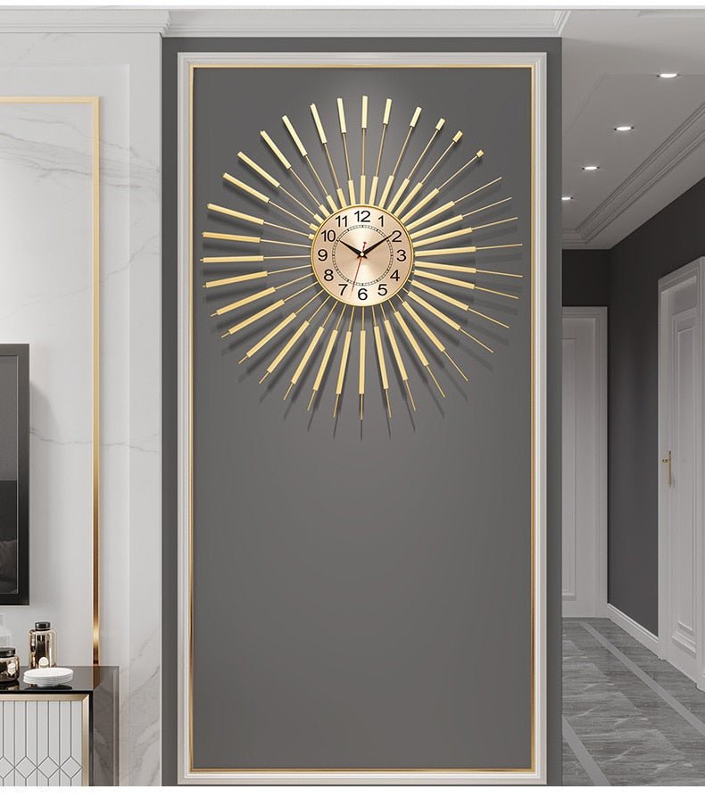 Living room light luxury iron wall clock /  European style design