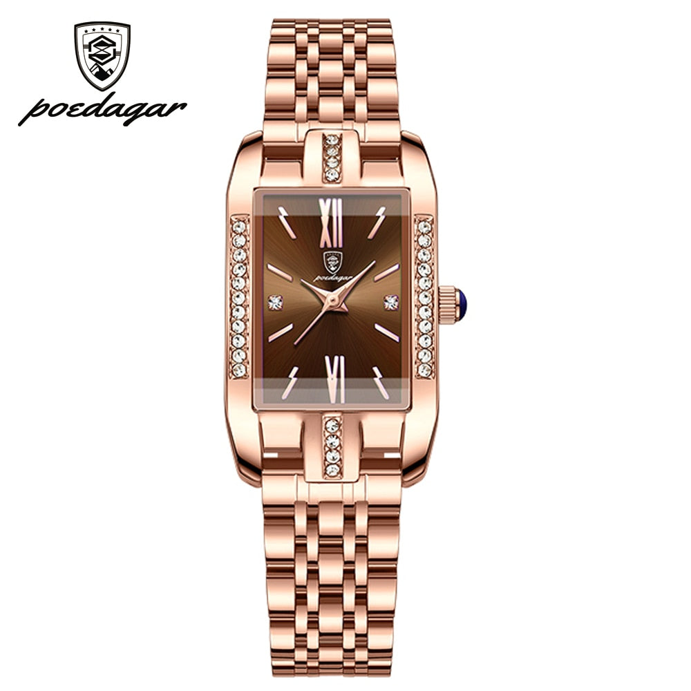 POEDAGAR Elegant Ladies Watch with 32 sparkling Diamonds-luminous/ FREE Shipping