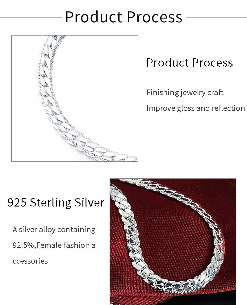 BATYYINY 20-60cm 925 sterling Silver / Gold Cuban link chain /necklace - Free Shipping