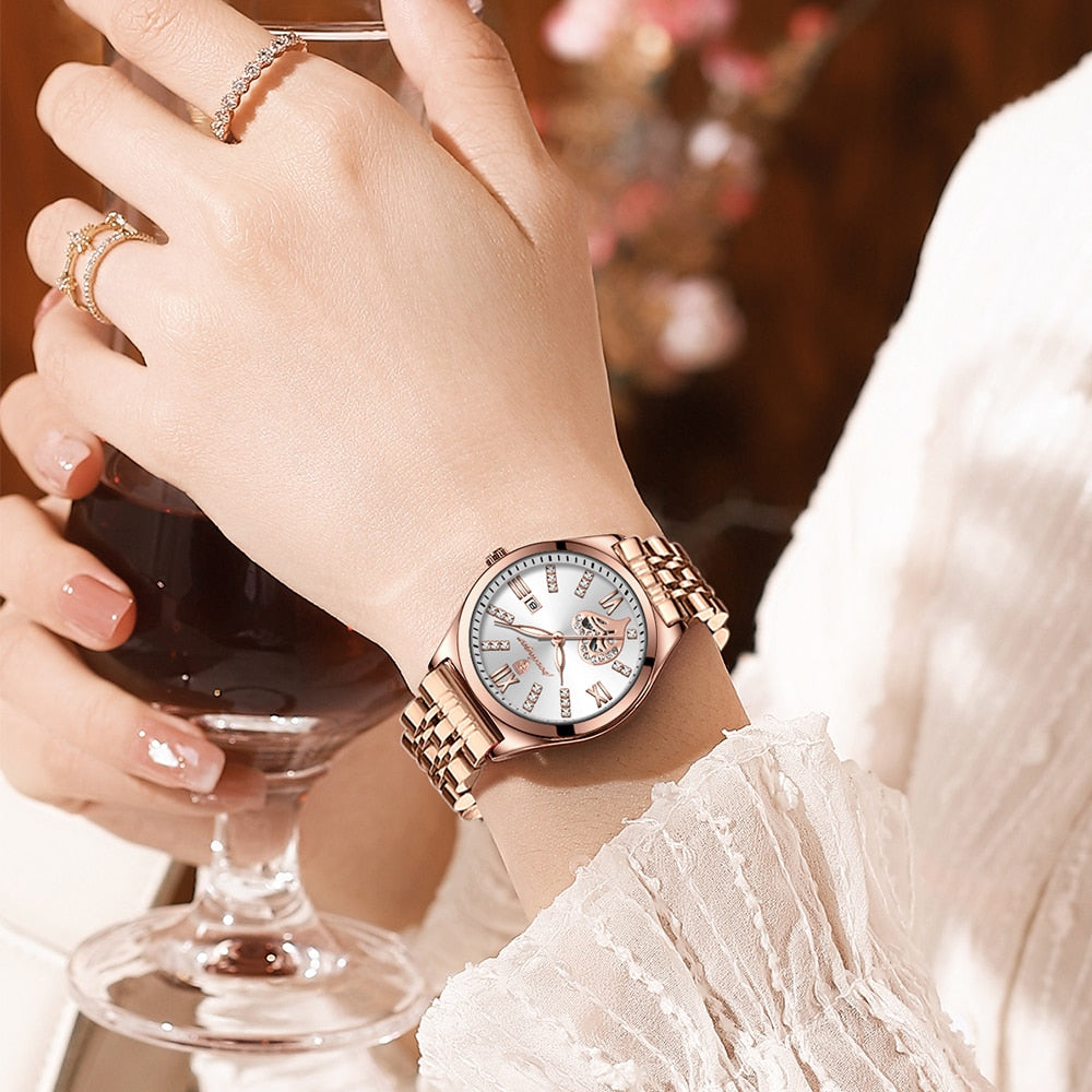 POEDAGAR 320 Elegant Ladies Watch with sparkling Diamonds-luminous/ FREE Shipping