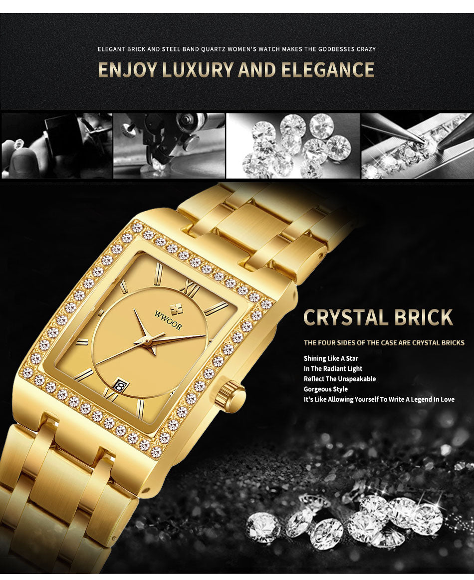 WwOOR beautiful Gold 8858 Watches for Women / enter discount code 8DHRGX9DAJT2  Buy 1 get 1 FREE / FREE Shipping