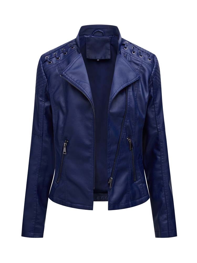 Ladies Leather Jacket , pockets , zippers with comfortable lining - TOP Seller / FREE Shipping