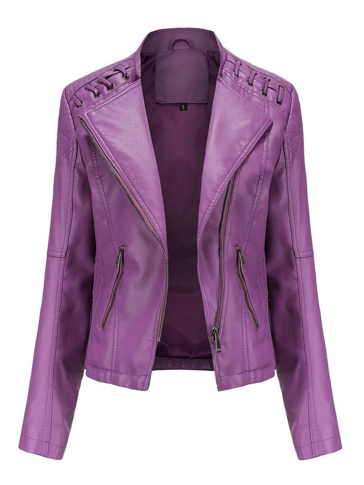 Ladies Leather Jacket , pockets , zippers with comfortable lining - TOP Seller / FREE Shipping