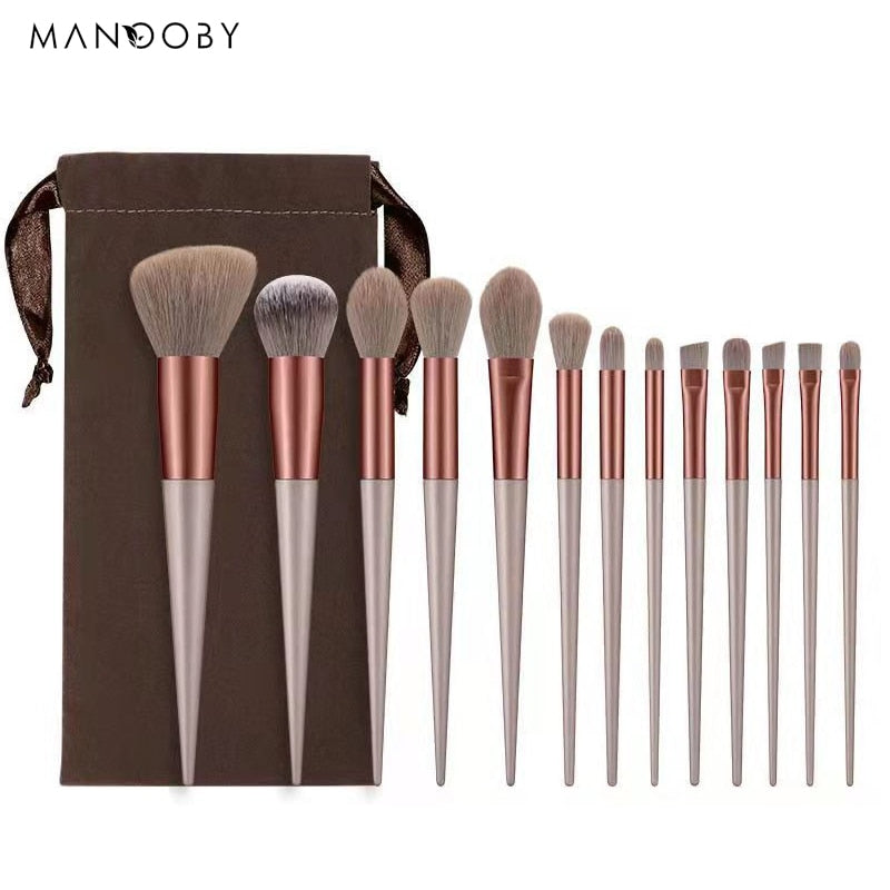 8/13Pcs Natural Makeup-Cosmetics Soft Fluffy Brushes / FREE Shipping