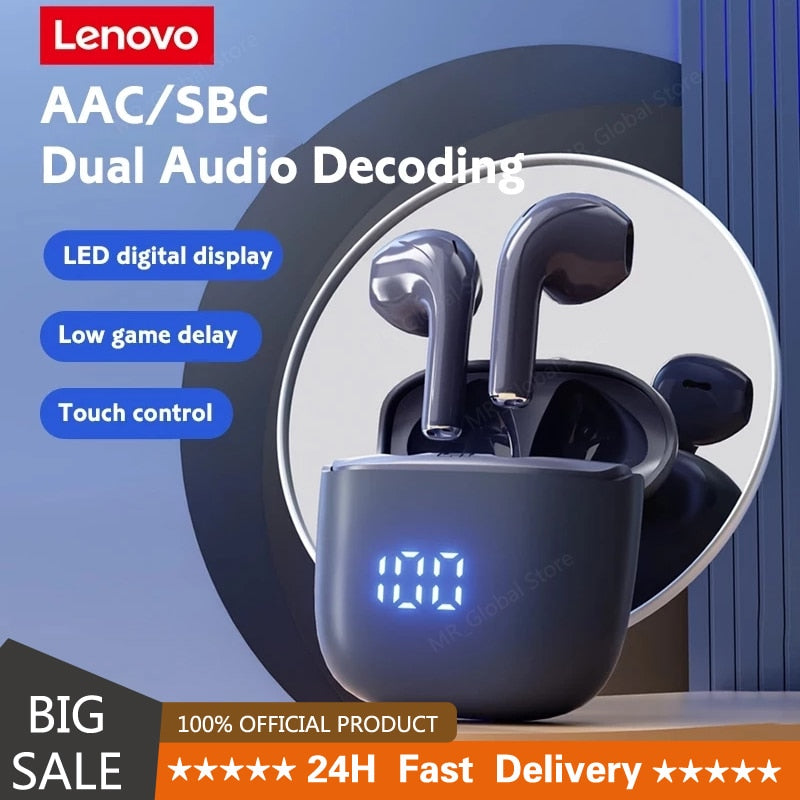 Lenovo XT83 Pro Wireless Bluetooth 5.1 Headphones LED Display Bluetooth Earphones with Dual Mics / FREE Shipping