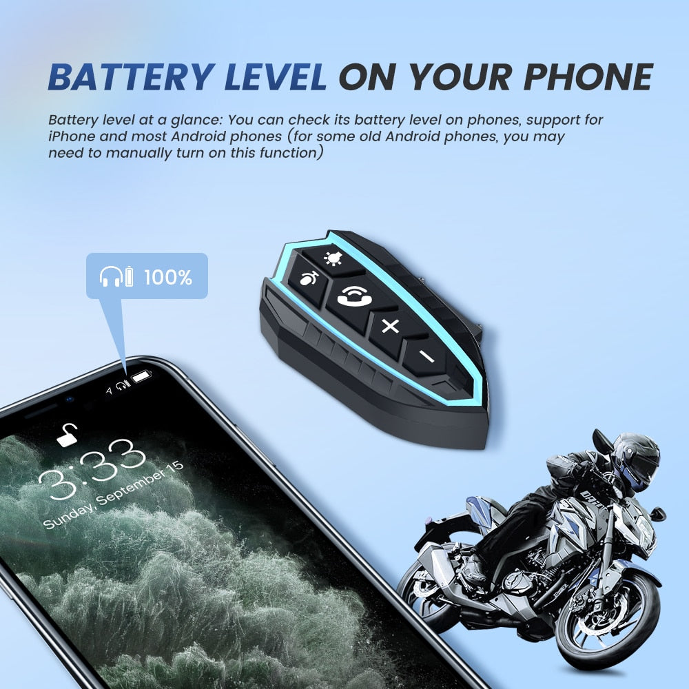 Gearelec Motorcycle Helmet Headset Bluetooth 5.0 EDR 3PCS Replace Frame Wireless  IP67 Waterproof / Buy 3 get 1 FREE / Enter Code P4TKB85AB2ET/ FREE Shipping