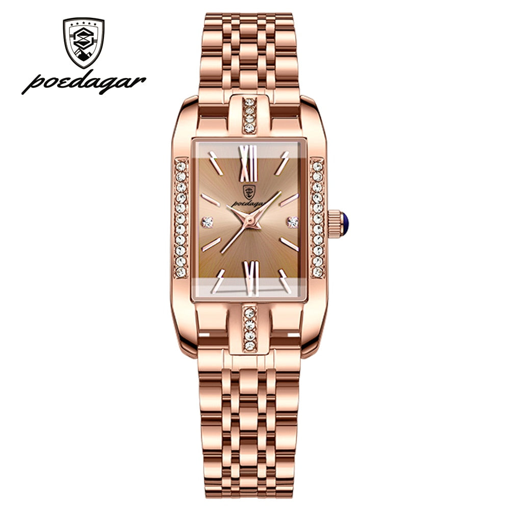 POEDAGAR Elegant Ladies Watch with 32 sparkling Diamonds-luminous/ FREE Shipping