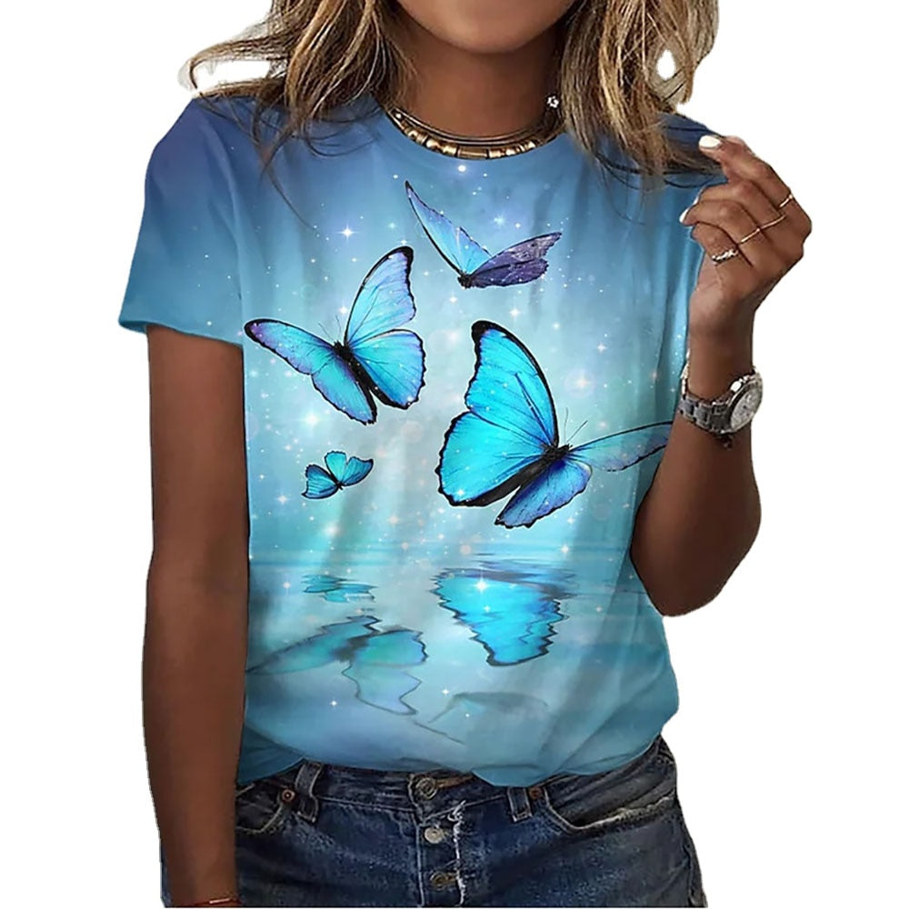 Ladies blouses beautiful floral with butterfly  designs comfortable top / enter Discount Code  V6TAH906VZ72    BUY 4 get 1 FREE  / FREE Shipping