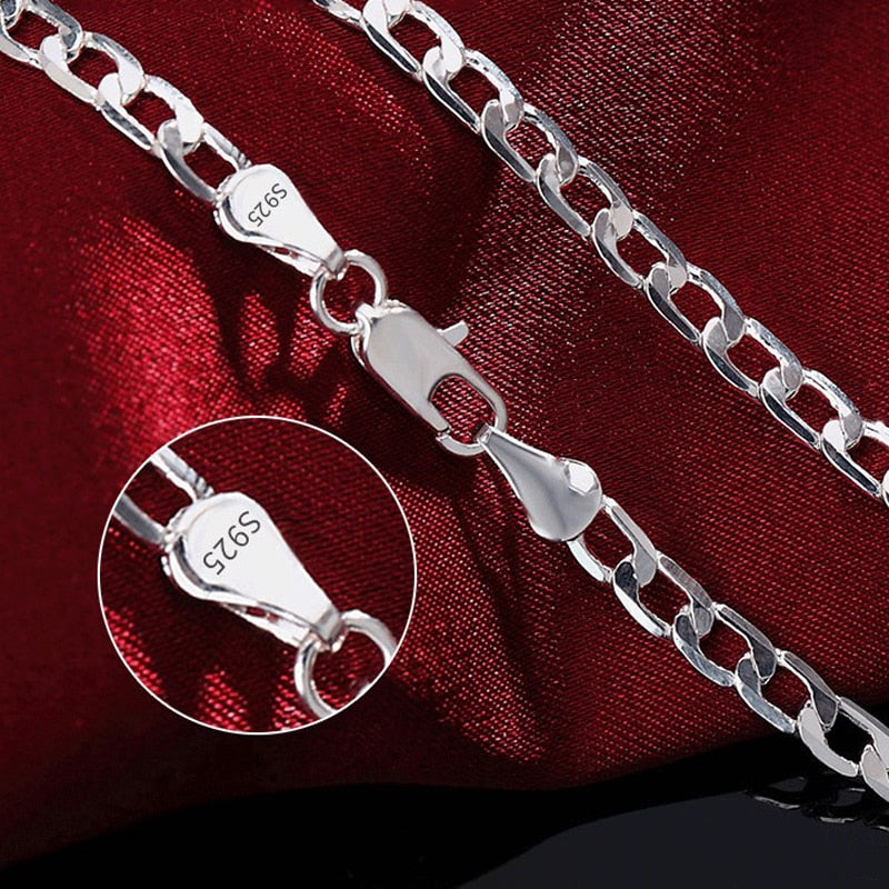 MORAED 925 Sterling Silver Italian Cuban Curb Chain Necklaces 6-8mm Men-Women/Free Shipping