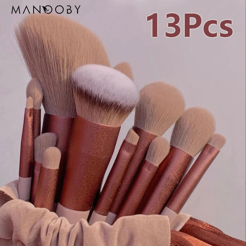 8/13Pcs Natural Makeup-Cosmetics Soft Fluffy Brushes / FREE Shipping