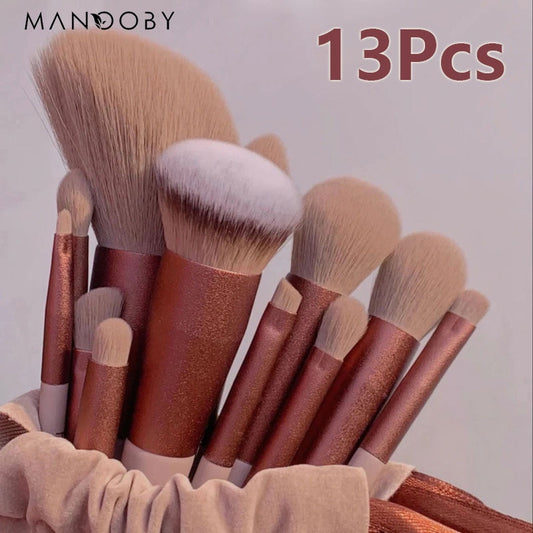 8/13Pcs Natural Makeup-Cosmetics Soft Fluffy Brushes / FREE Shipping