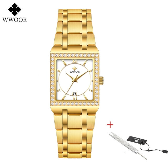 WwOOR beautiful Gold 8858 Watches for Women / enter discount code 8DHRGX9DAJT2  Buy 1 get 1 FREE / FREE Shipping