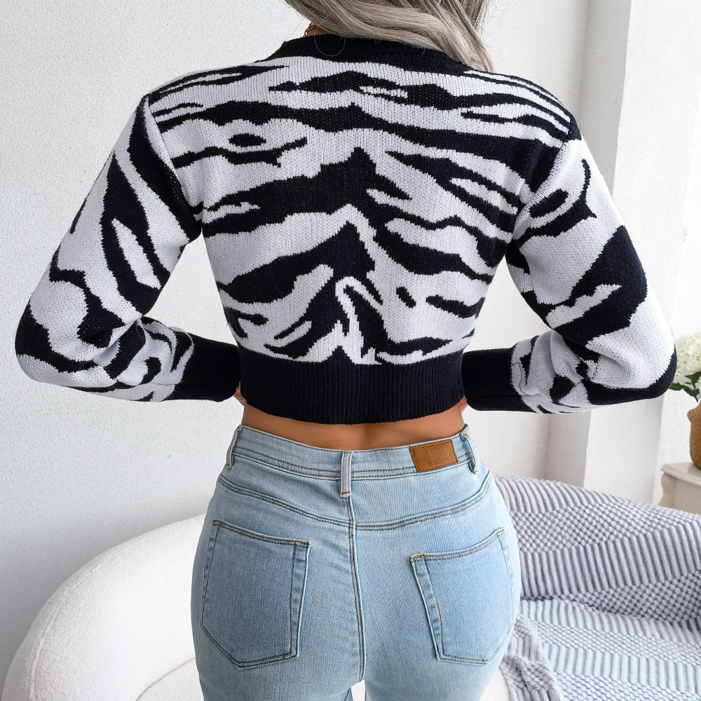 Ladies  Knit Tiger Print  Sweater / FREE Shipping - tracking available