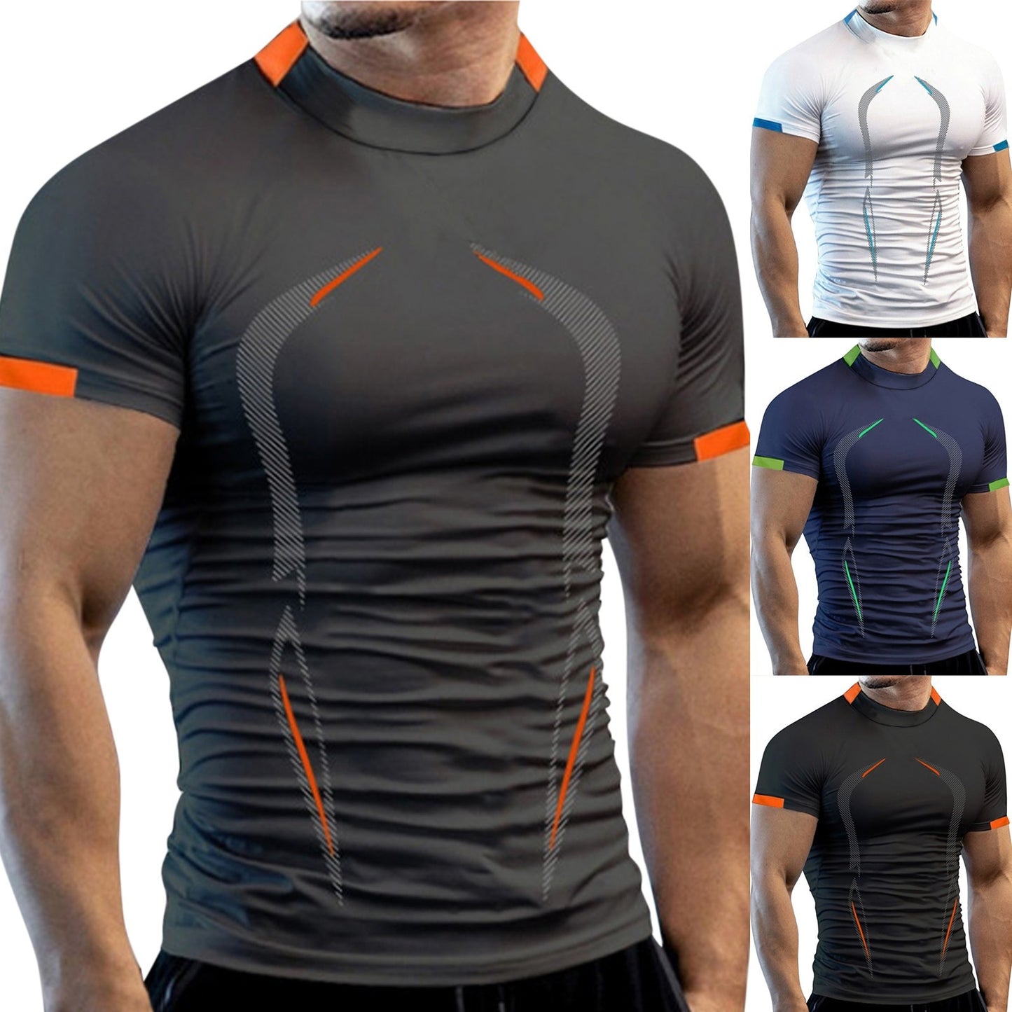 Summer Athletic Sport Shirt for  Men /  Quick Dry  workout  Shirt  / enter discount code X9X17Z1D08N2    Buy 5 get 1 FREE  / FREE Shipping